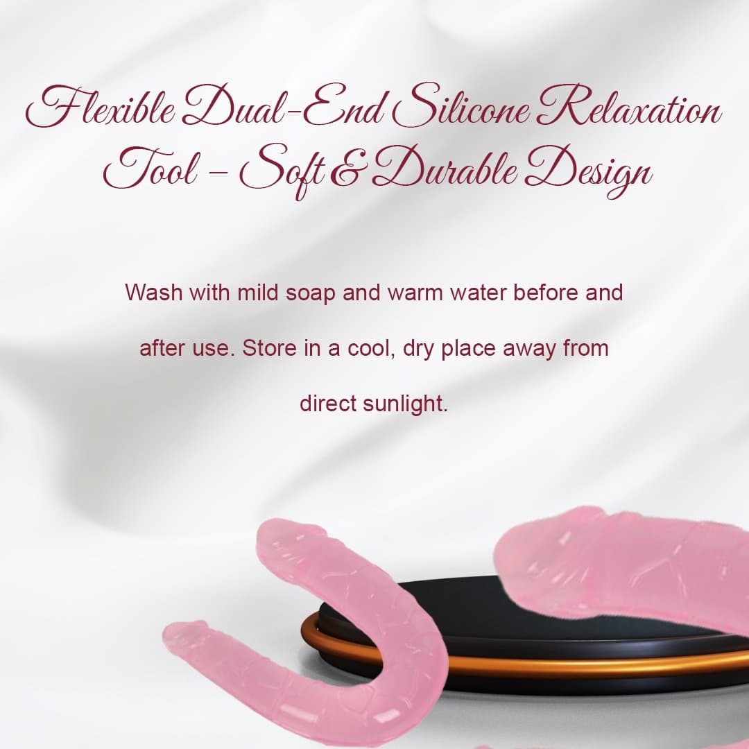 Realistic Double Ended Jelly Lesbian Dildo Pink Color thumbnail 4