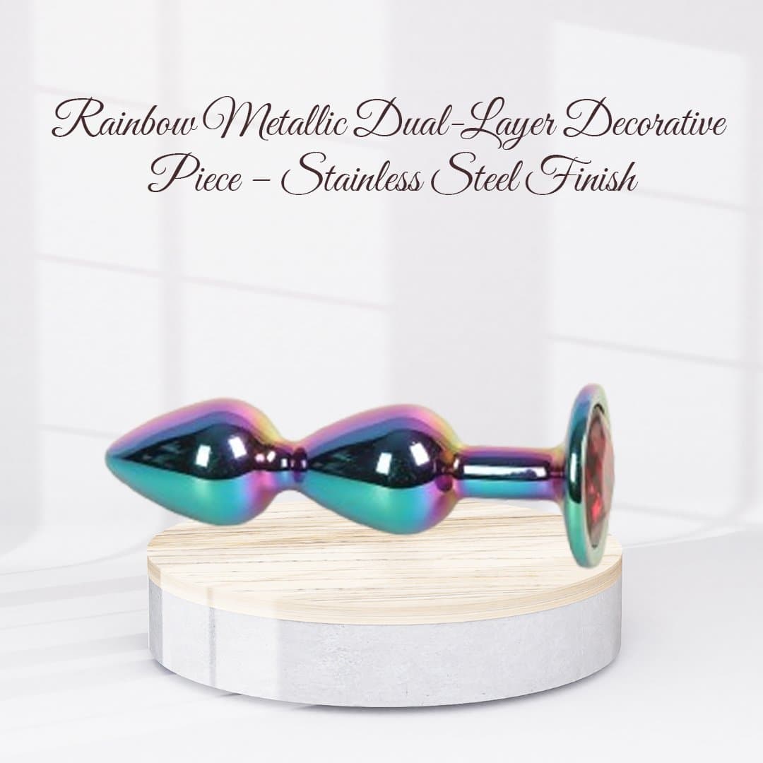 Stainless Diamond 2 Bead Anal Plug For Women