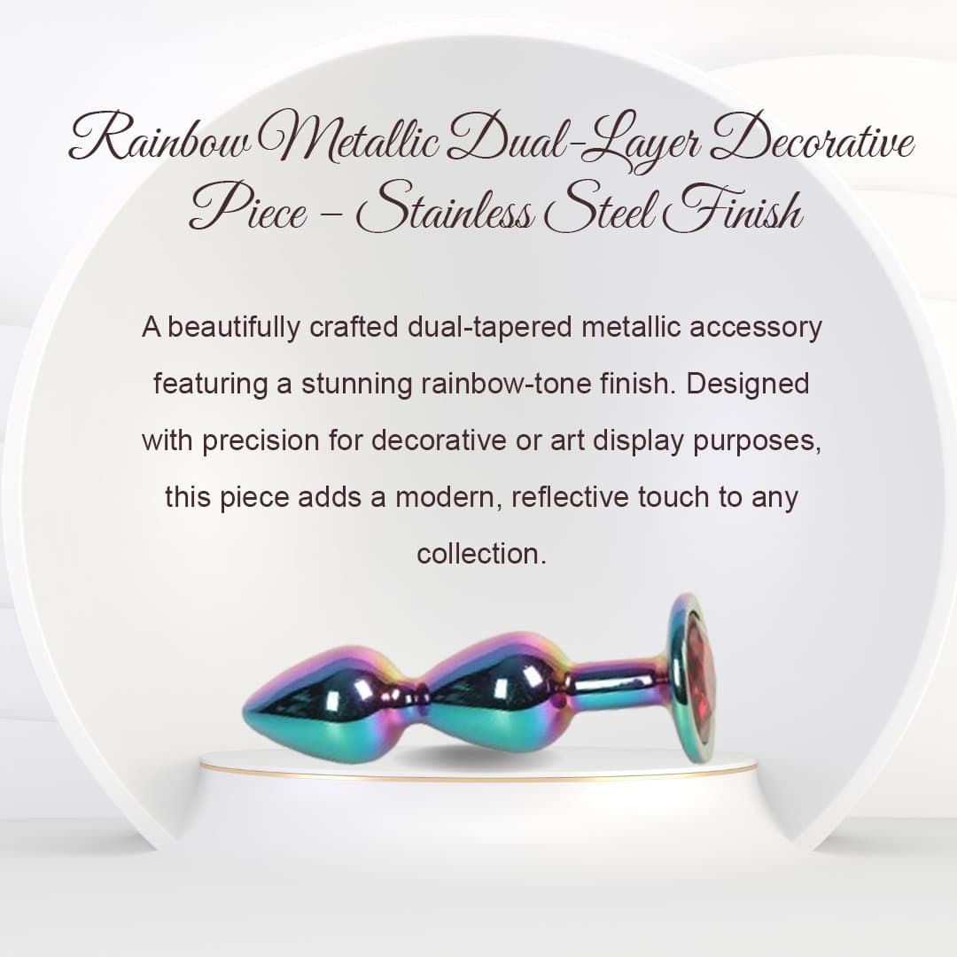 Stainless Diamond 2 Bead Anal Plug For Women thumbnail 2