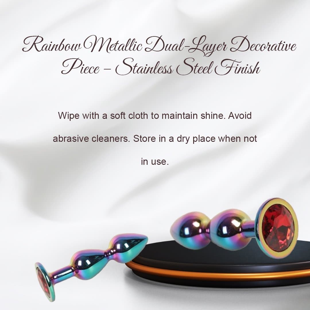 Stainless Diamond 2 Bead Anal Plug For Women thumbnail 4