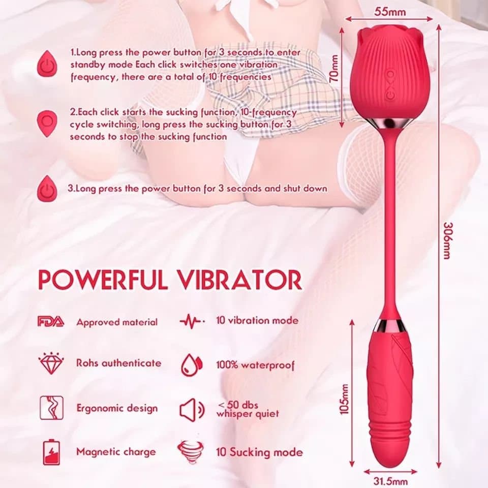 Rose Vibrator And Stimulator For Women thumbnail 8