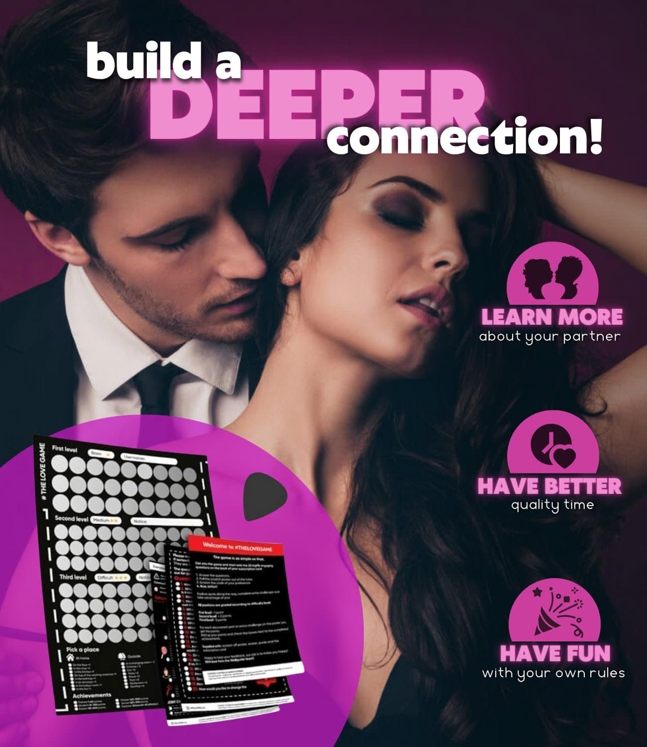 Romantic Couples Game with 169 Love Tasks - Positions & Conversations